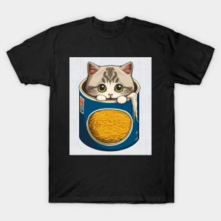 Cat Ramen, Funny Cat Eating Ramen Cute Noodles T-Shirt